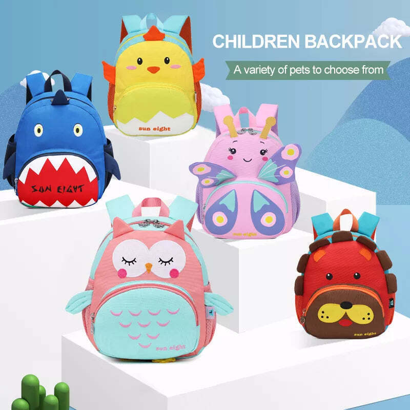 Toddler Backpack for Boys Girls, Lightweight Kids Backpacks, Cute Cartoon School Bag for Preschool Kindergarten 1-5 Years