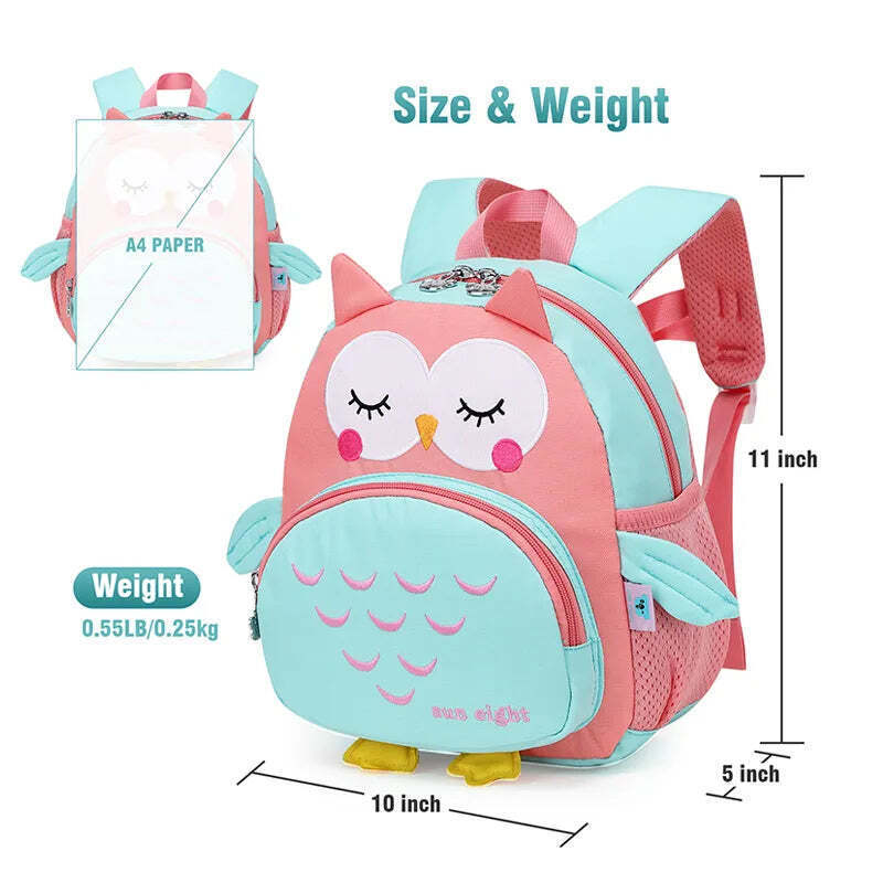 Toddler Backpack for Boys Girls, Lightweight Kids Backpacks, Cute Cartoon School Bag for Preschool Kindergarten 1-5 Years