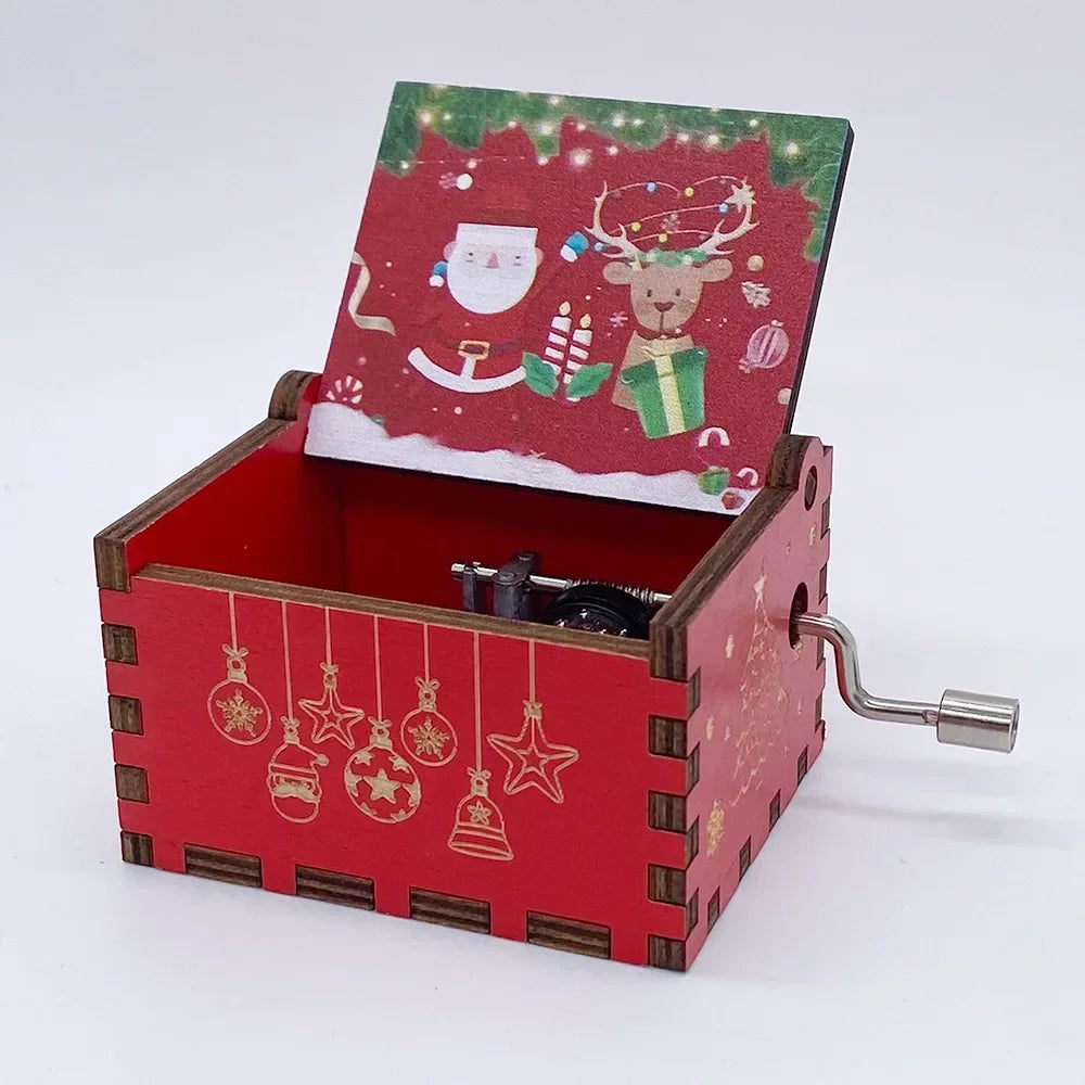 Wooden Hand Crank Musical Box Gift for Special Occassions