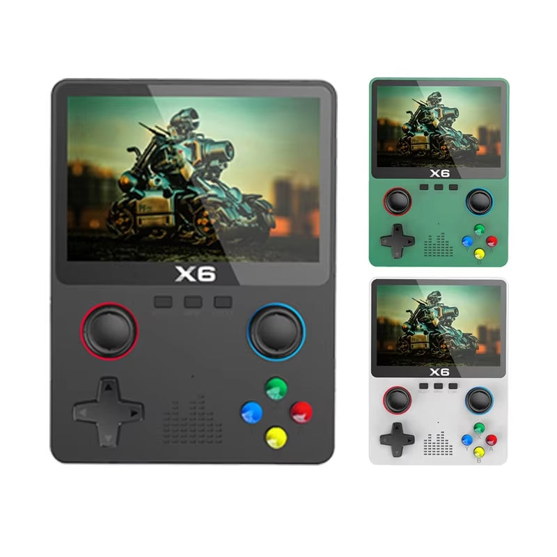 2023 New X6 Handheld Game Console – 3.5-Inch IPS Screen, Dual Joysticks, 11 Built-In Emulators, Perfect Gift for Kids