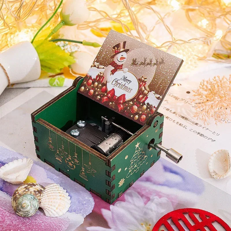 Wooden Hand Crank Musical Box Gift for Special Occassions