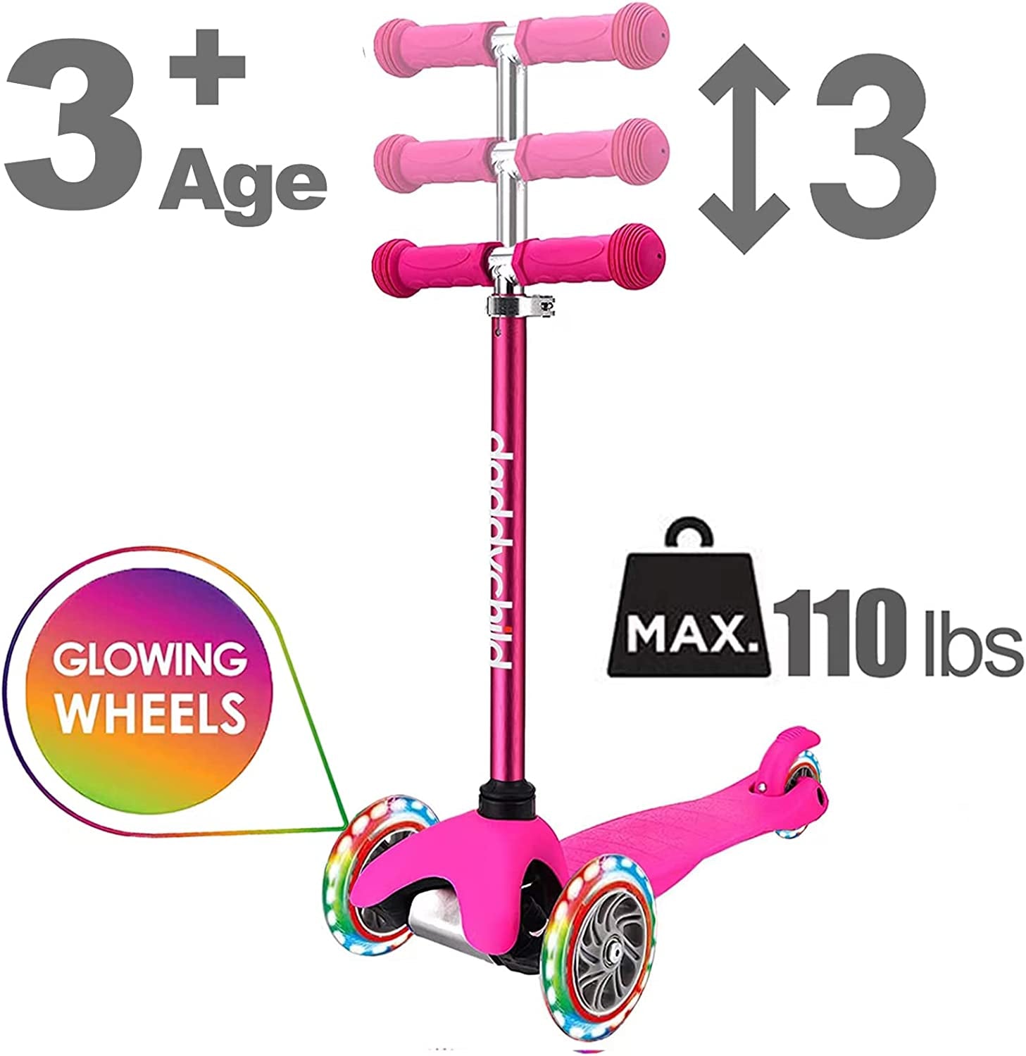 3-Wheel Kick Scooter for Kids Ages 3-6 | Light-Up Wheels | Perfect for Boys & Girls | Mini Scooter for Toddlers