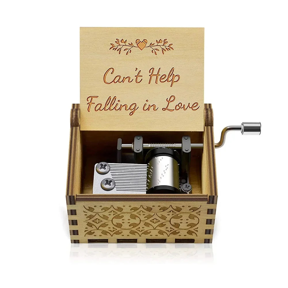 Wooden Hand Crank Musical Box Gift for Special Occassions