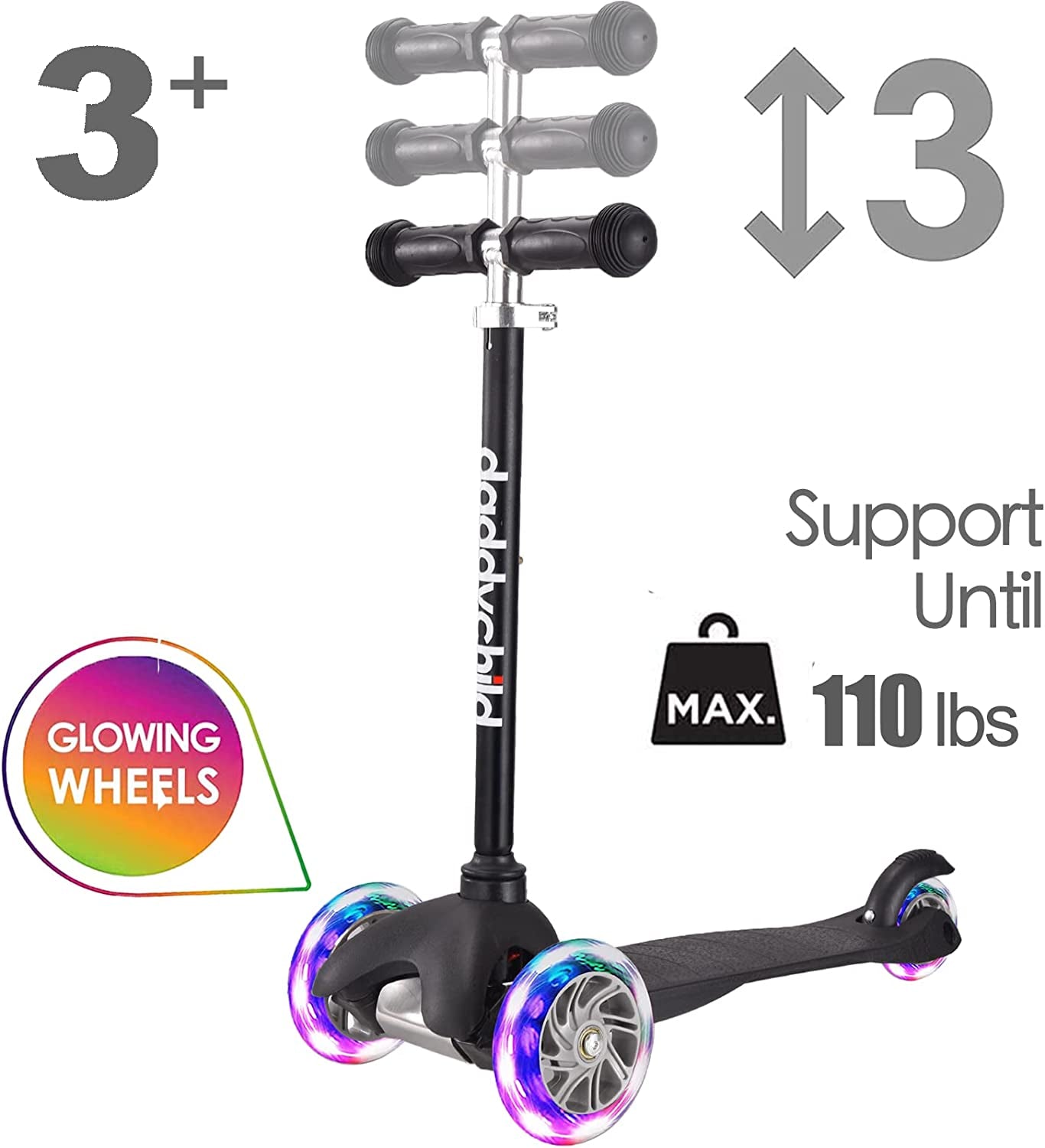 3-Wheel Kick Scooter for Kids Ages 3-6 – Fun, Light-Up Wheels for Toddlers, Boys & Girls