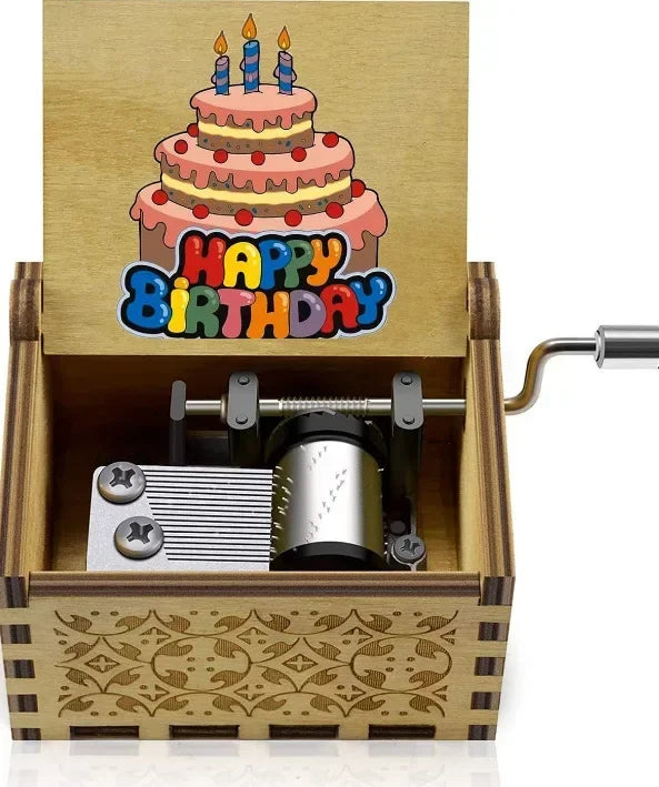 Wooden Hand Crank Musical Box Gift for Special Occassions