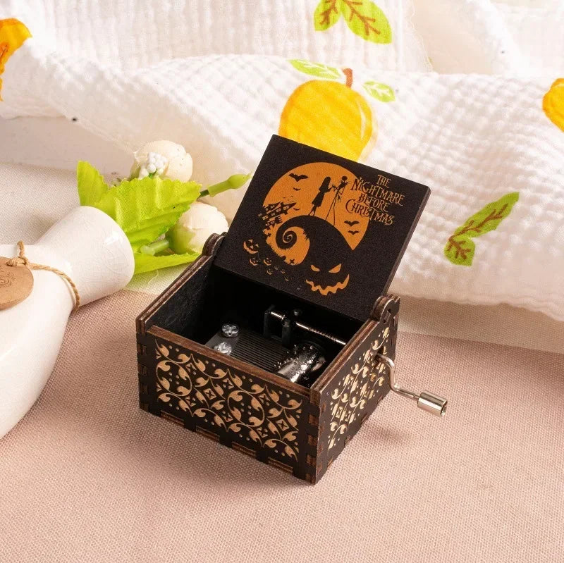 Wooden Hand Crank Musical Box Gift for Special Occassions