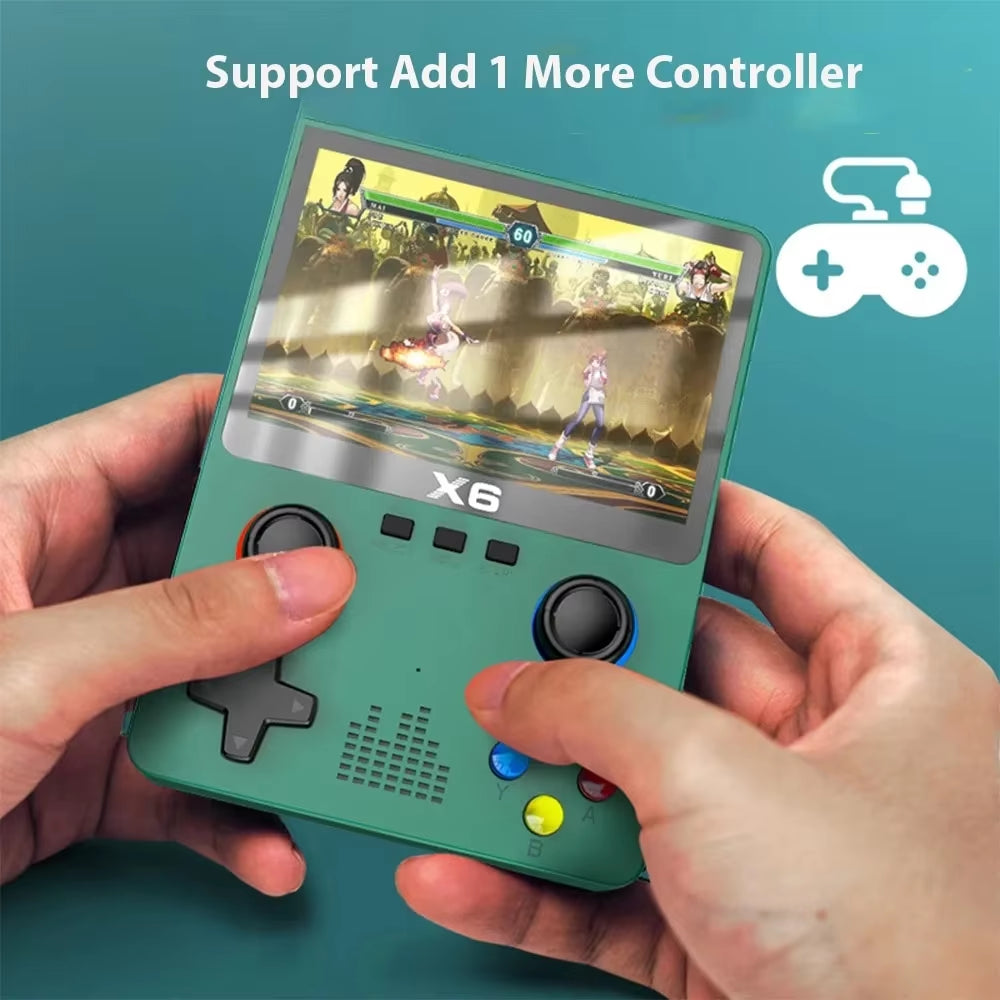 2023 New X6 Handheld Game Console – 3.5-Inch IPS Screen, Dual Joysticks, 11 Built-In Emulators, Perfect Gift for Kids