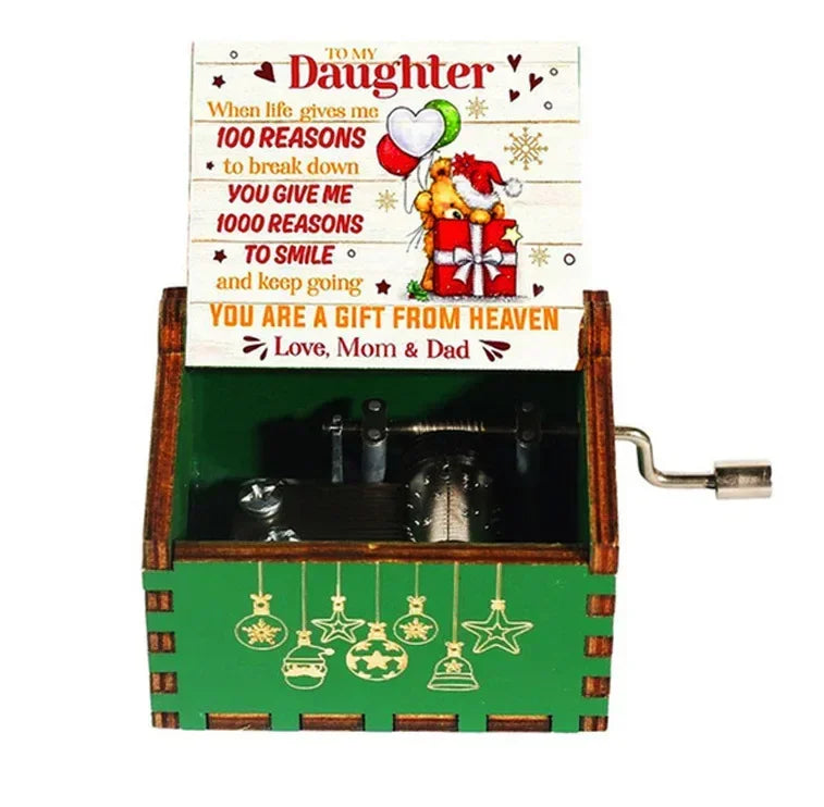 Wooden Hand Crank Musical Box Gift for Special Occassions