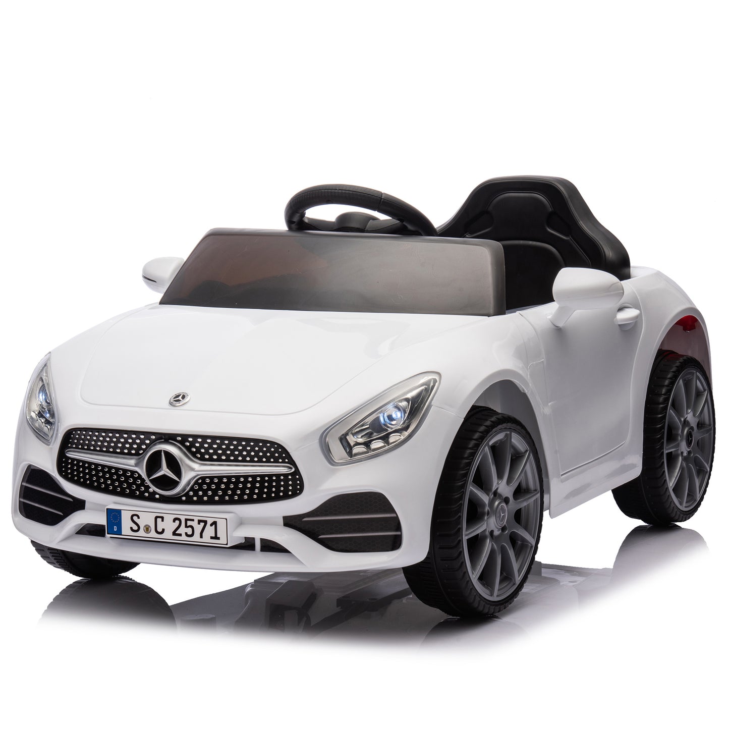 12V Ride On Car for Kids, Licensed Mercedes Benz GT R Motorized Electric Vehicle GTR for Children with Remote Control, MP3 and LED Lightings