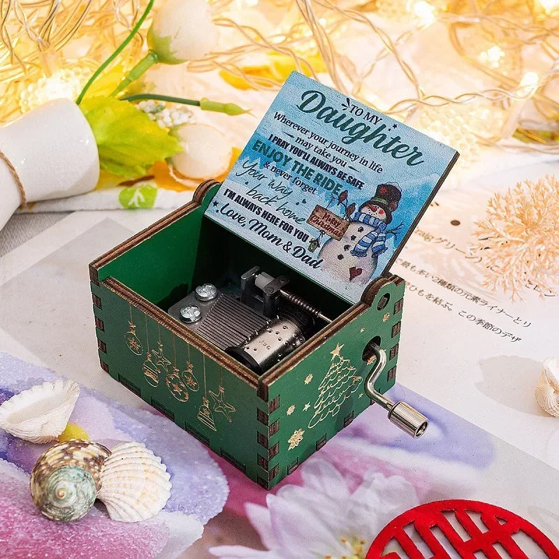 Wooden Hand Crank Musical Box Gift for Special Occassions