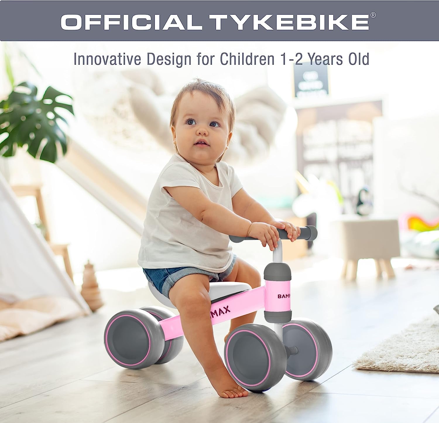 Tykebike® Balance Bike for Toddlers 1-2 Years | Lightweight Ride-On Toy with Smooth-Glide Wheels & Safe Steering | Indoor & Outdoor Use