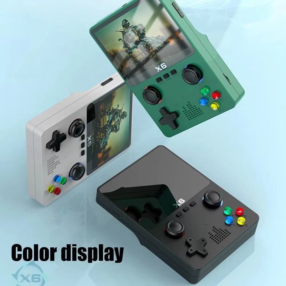 2023 New X6 Handheld Game Console – 3.5-Inch IPS Screen, Dual Joysticks, 11 Built-In Emulators, Perfect Gift for Kids