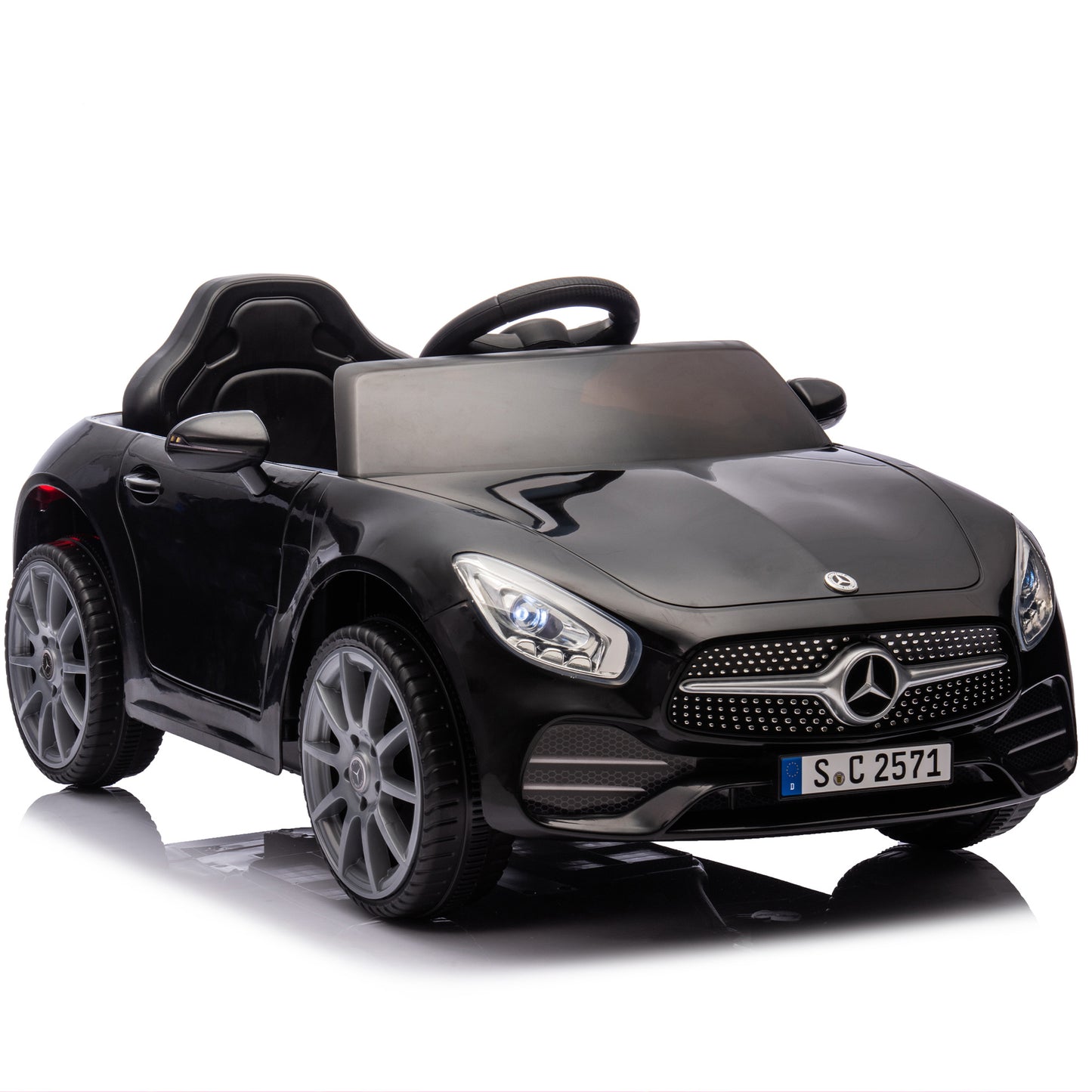 12V Ride On Car for Kids, Licensed Mercedes Benz GT R Motorized Electric Vehicle GTR for Children with Remote Control, MP3 and LED Lightings