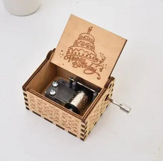 Wooden Hand Crank Musical Box Gift for Special Occassions