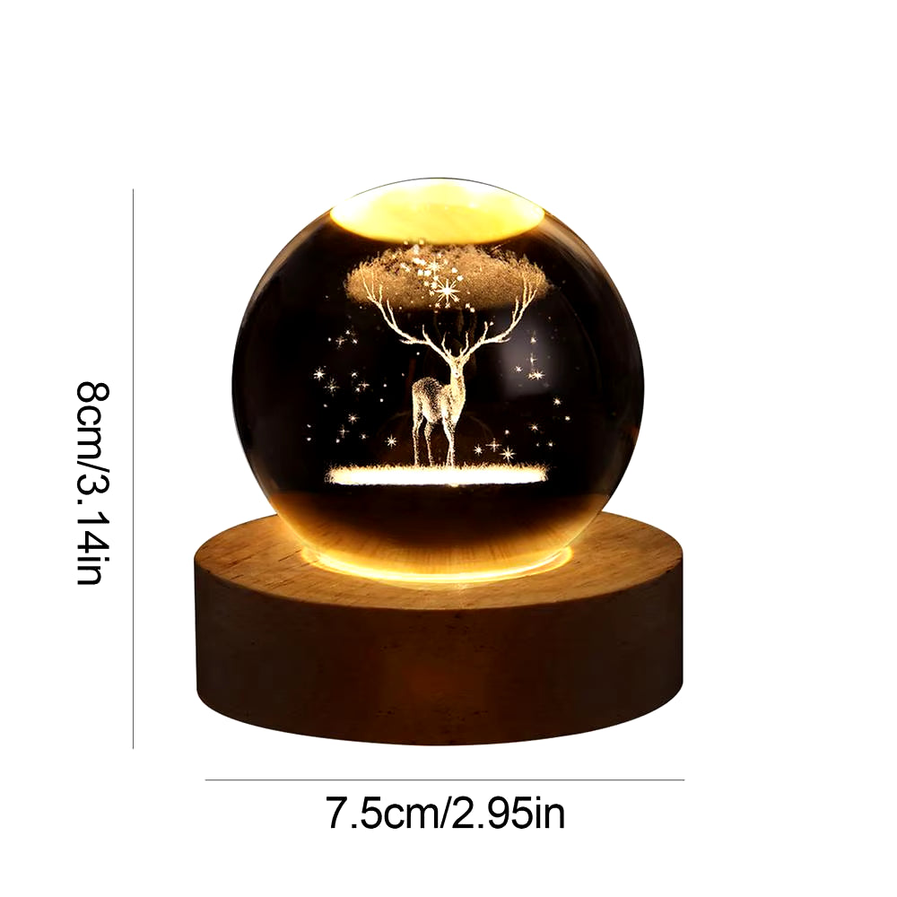 3D Crystal Ball Night Light – LED Moon & Solar System Lamp for Room Decor, Birthday & Party Gifts