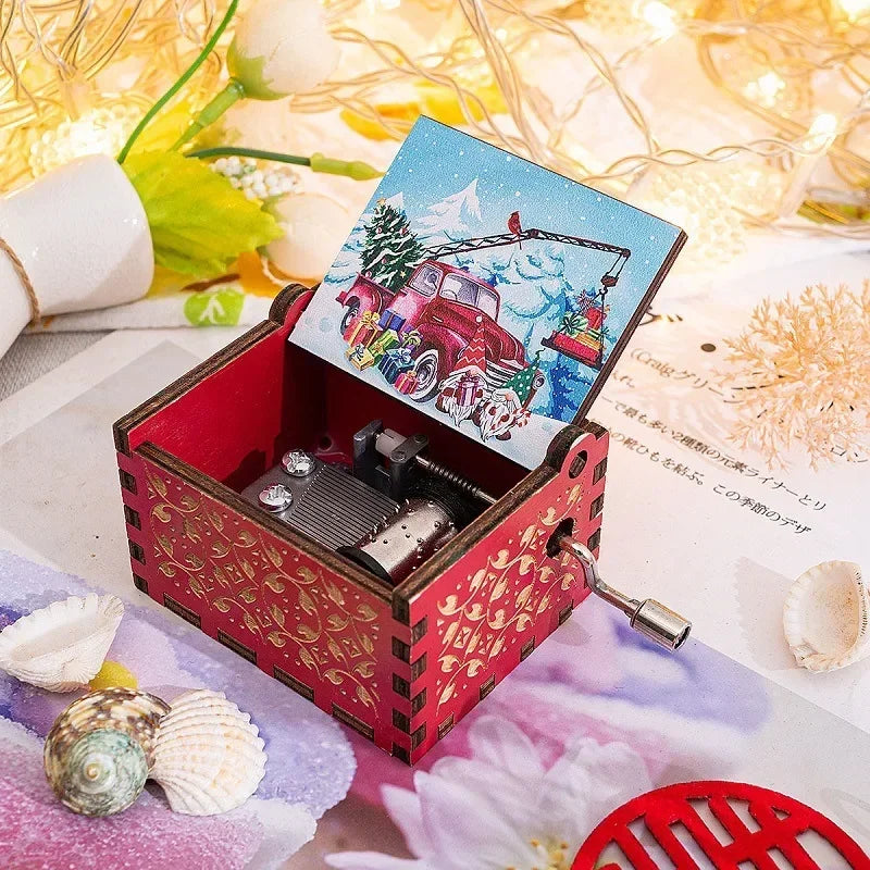 Wooden Hand Crank Musical Box Gift for Special Occassions