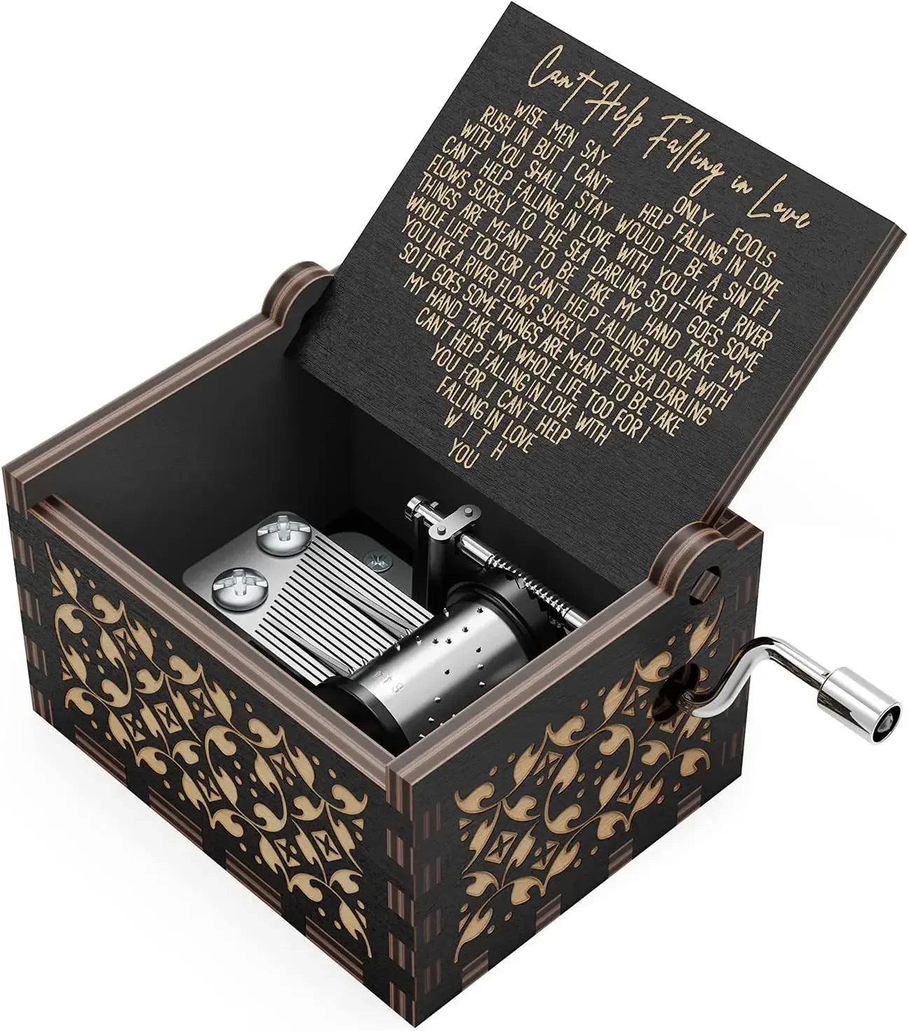 Wooden Hand Crank Musical Box Gift for Special Occassions