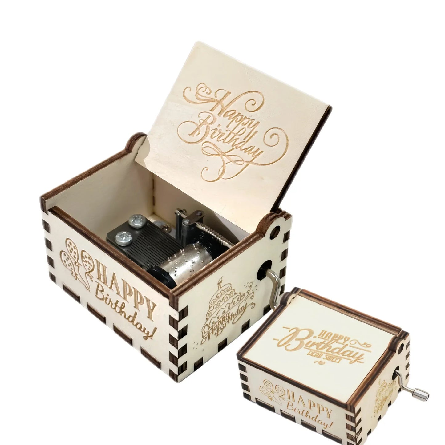 Wooden Hand Crank Musical Box Gift for Special Occassions