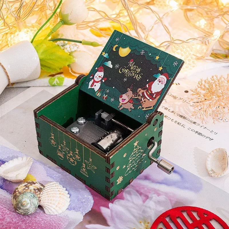 Wooden Hand Crank Musical Box Gift for Special Occassions