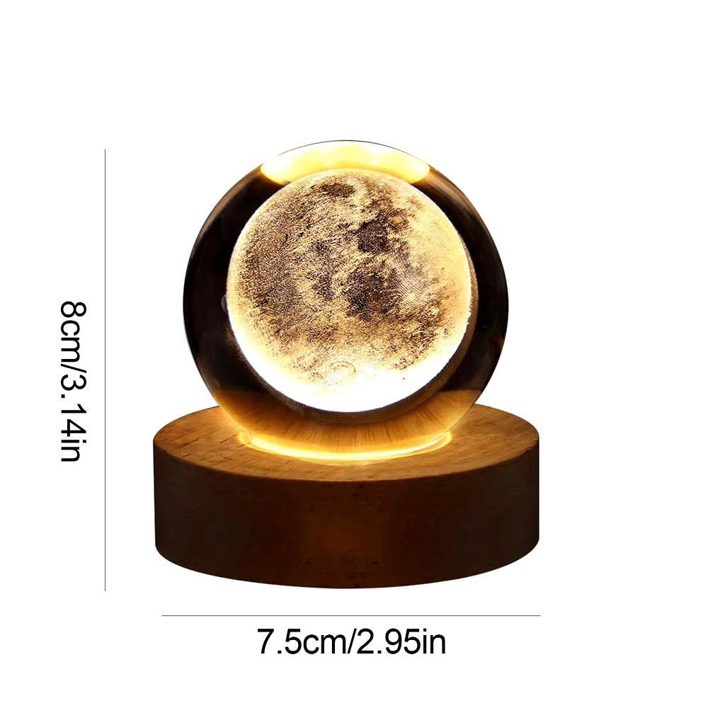 3D Crystal Ball Night Light – LED Moon & Solar System Lamp for Room Decor, Birthday & Party Gifts