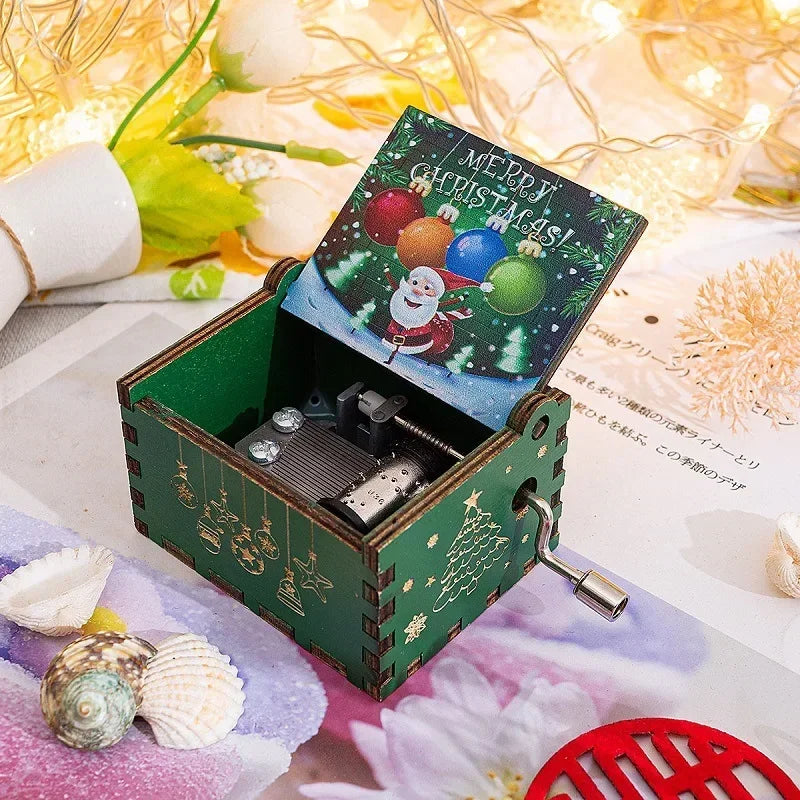 Wooden Hand Crank Musical Box Gift for Special Occassions