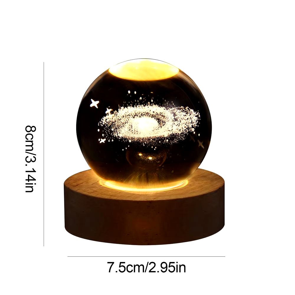 3D Crystal Ball Night Light – LED Moon & Solar System Lamp for Room Decor, Birthday & Party Gifts