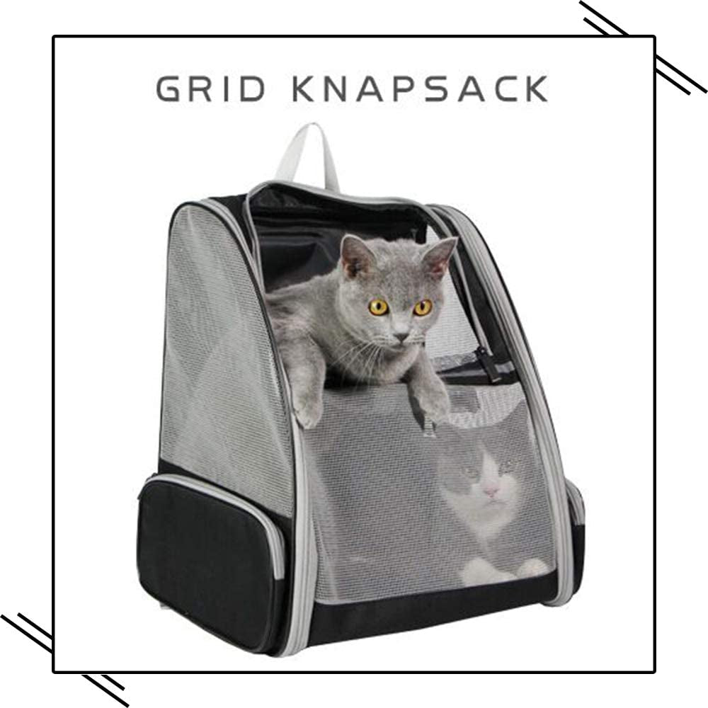 Pet Backpack Carrier for Small Cats and Dogs | Ventilated Design, Safety Features, Collapsible & Travel-Friendly | Ideal for Hiking and Outdoor Adventures (Black)